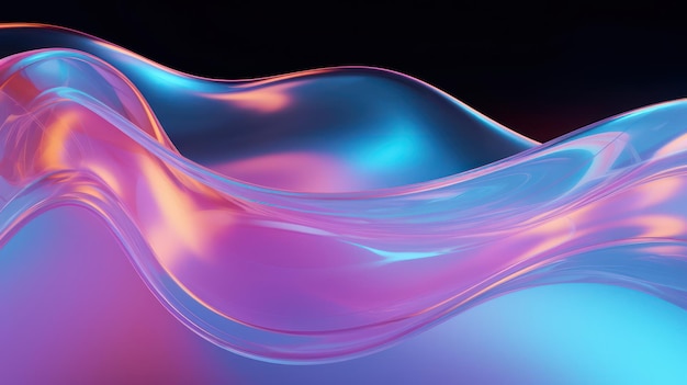 3d render Transparent glossy glass abstract background wallpaper