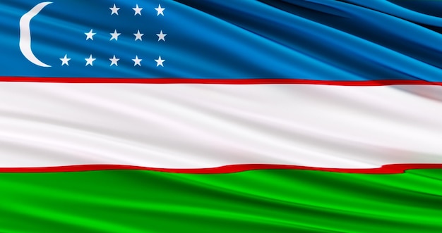 3D render of uzbekistan flag as a background uzbekistan independence day