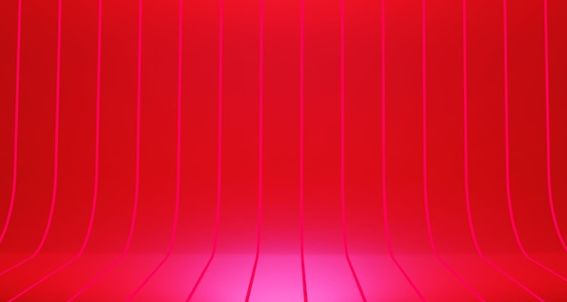 3d render valentines day celebration background. red stripes stage for product placement.