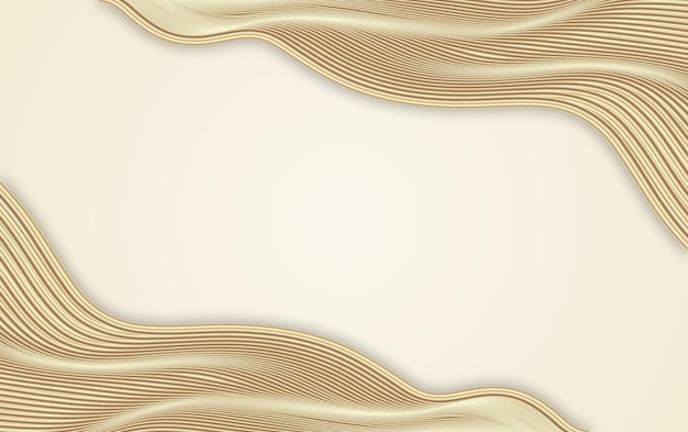 3D render waveform flowing gold abstract line texture border texture texture