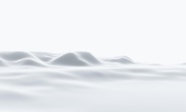 3D render white snow mountain