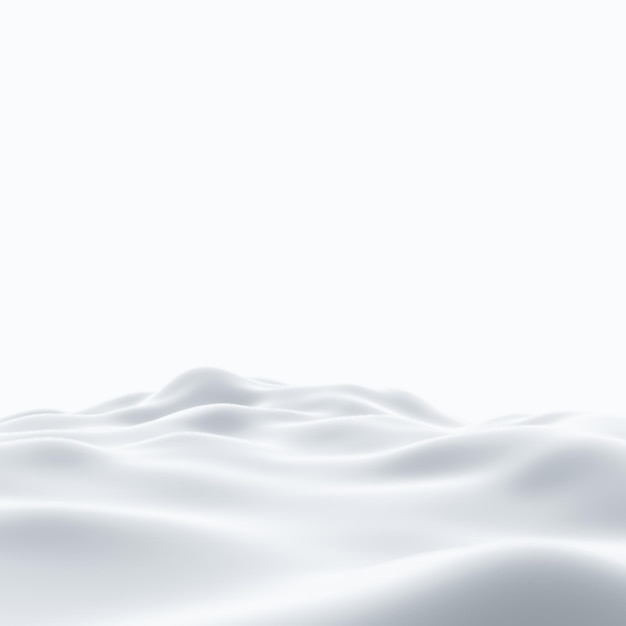 3D render white snow mountain