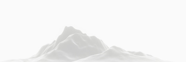 3D render white snowy mountain