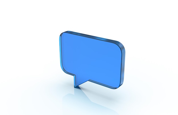 3d render with an empty speech bubble isolated on background