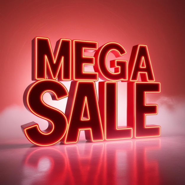 Photo a 3d render of the words mega sale in bold