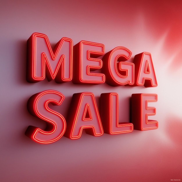 Photo a 3d render of the words mega sale in bold