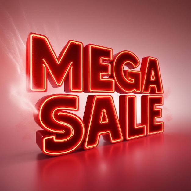 Photo a 3d render of the words mega sale in bold