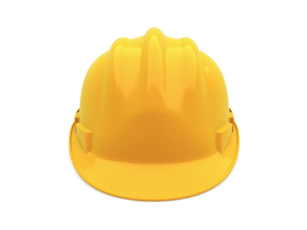 3d render yellow safety helmet (clipping path)