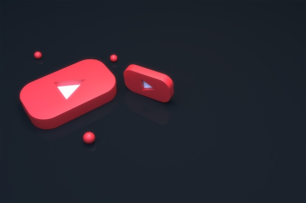 3D Render of Youtube logo