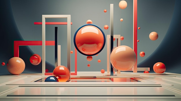 3D rendered abstract geometric shapes