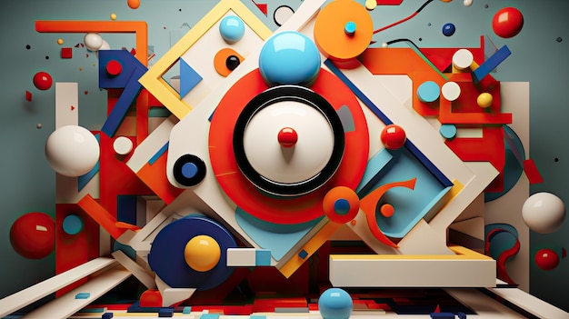 3D rendered abstract geometric shapes