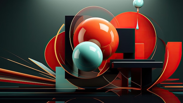 3D rendered abstract geometric shapes