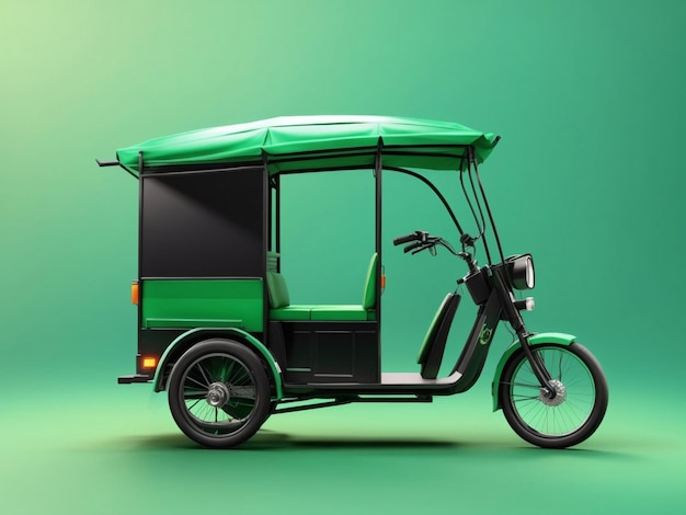 3D rendered auto rickshaw on gradient background Generative AI