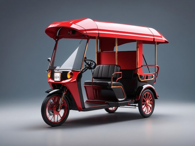 3D rendered auto rickshaw on gradient background Generative AI