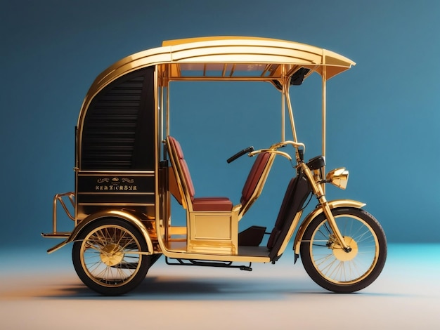 3D rendered auto rickshaw on gradient background Generative AI