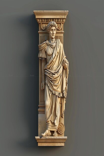 Photo 3d rendered beautiful roman figure carving