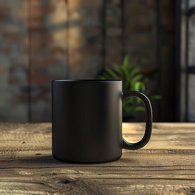 3d rendered black coffee mug