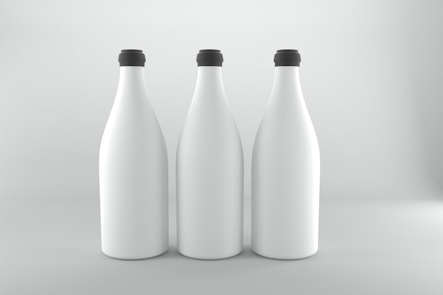 3D Rendered Bottles Mockup Template