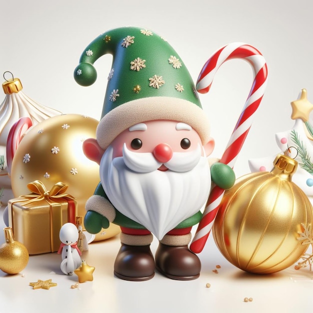 Photo 3d rendered cartoon christmas characters