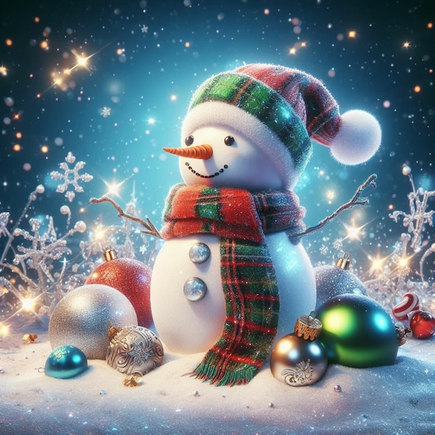 3D rendered cartoon Christmas characters