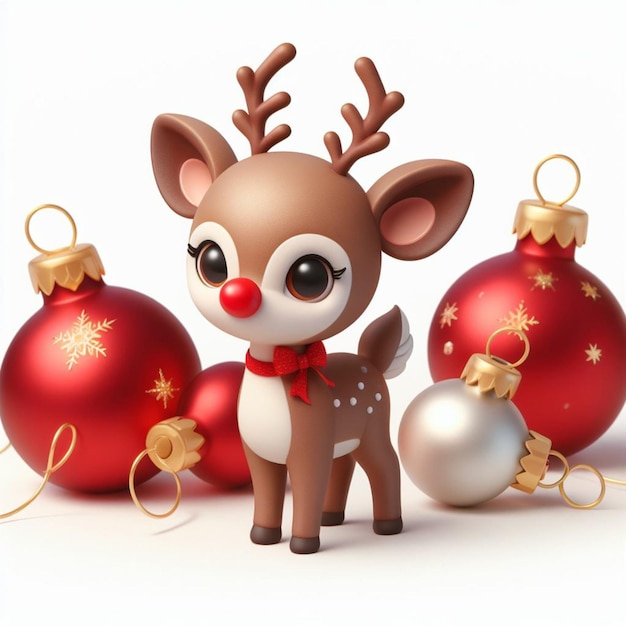 3D rendered cartoon Christmas characters