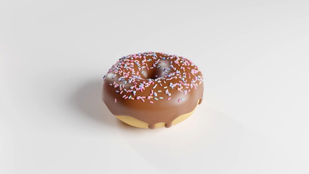 3d rendered cartoon donuts white background