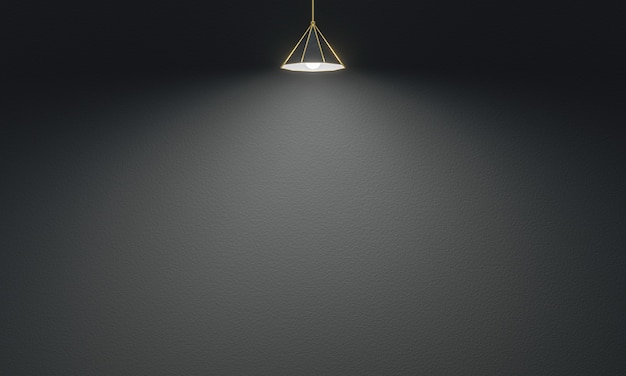 3D rendered ceiling lamp with cement wall background