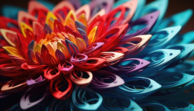 3d rendered colorful 3d flowers Creative Ai