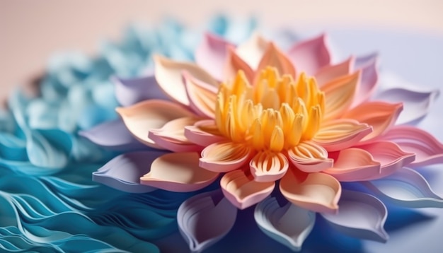 3d rendered colorful 3d flowers Generative Ai