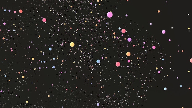 3d rendered colorful dots in the dark