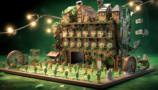 A 3D rendered countdown calendar to St Patricks Day