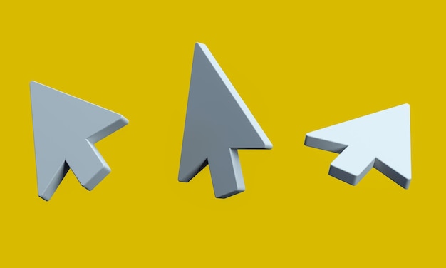 3D rendered cursor icon isolated