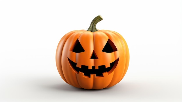 3d rendered cute Halloween pumpkin on a white background