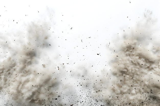 3D Rendered Dust Cloud on Isolated White Background with Copy Space