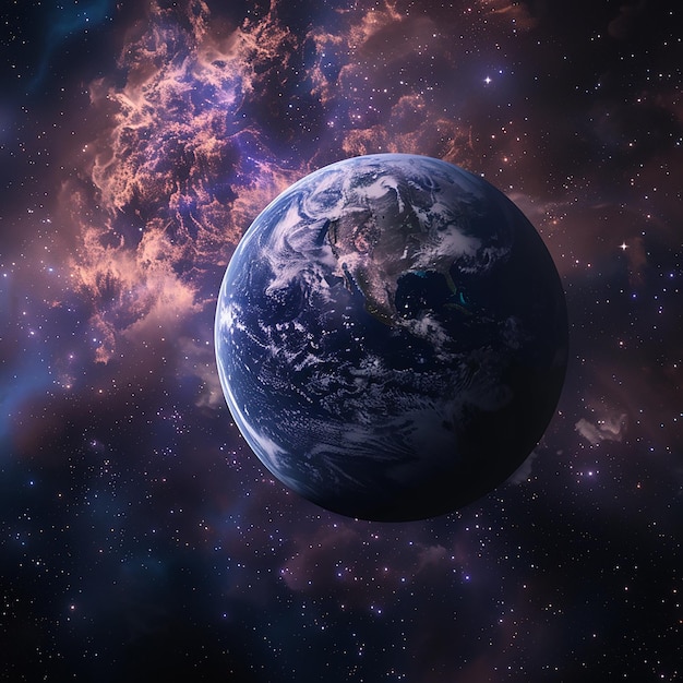 3d rendered free photo of planet earth with space background galaxy and stars