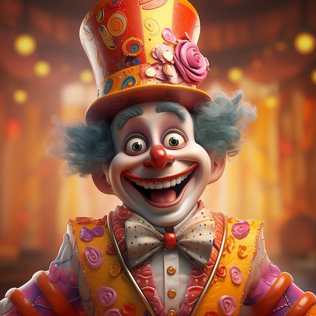 3d rendered fun carnival character