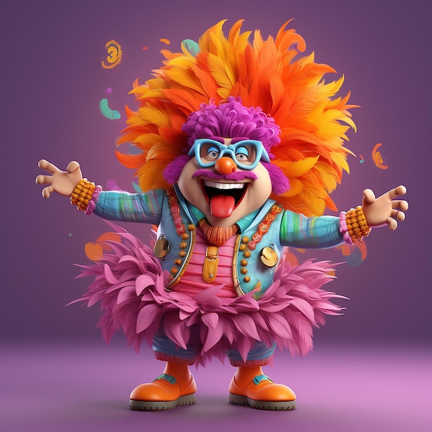 3d rendered fun carnival character