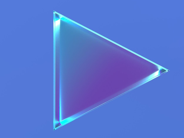 3D rendered glass play icon