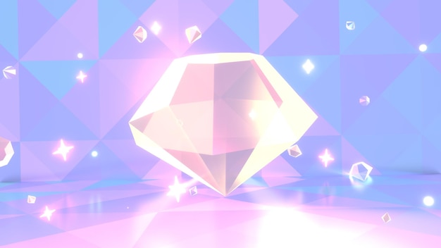 3d rendered glowing brilliant diamond and shiny sparkles.