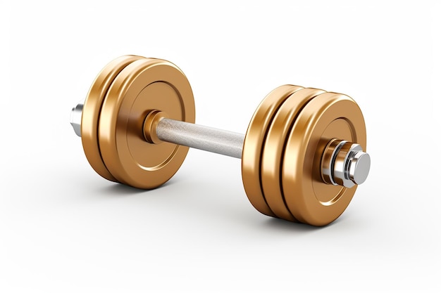 3d rendered gym dumbbell on isolated white background