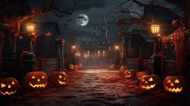 3D rendered halloween themed background wallpaper