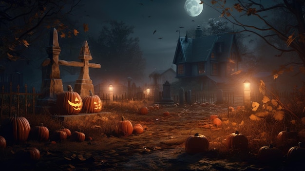 3D rendered halloween themed background wallpaper