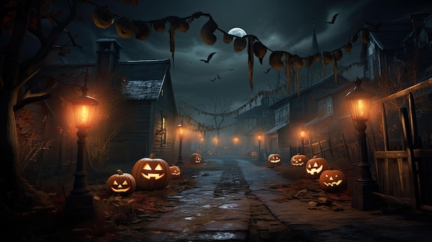 3D rendered halloween themed background wallpaper