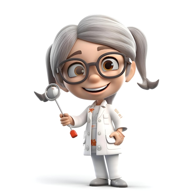 3d rendered illustration of a cartoon scientist with a stethoscope