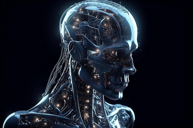 3d rendered illustration of a head Generative AI