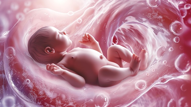 3d rendered illustration of a newborn baby