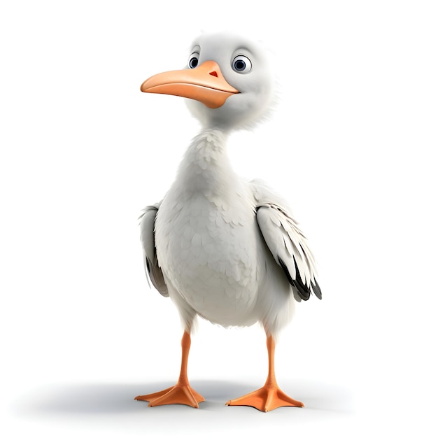 3d rendered illustration of a seagull with a white background