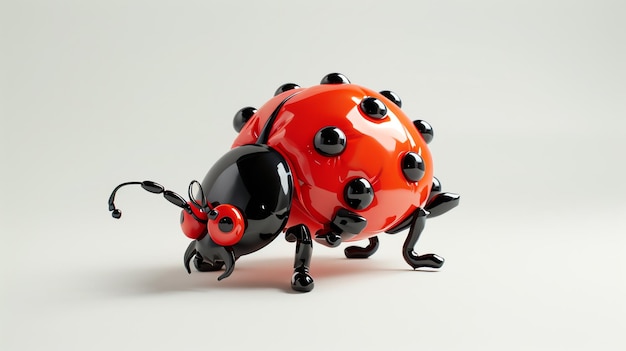 A 3D rendered image of a ladybug