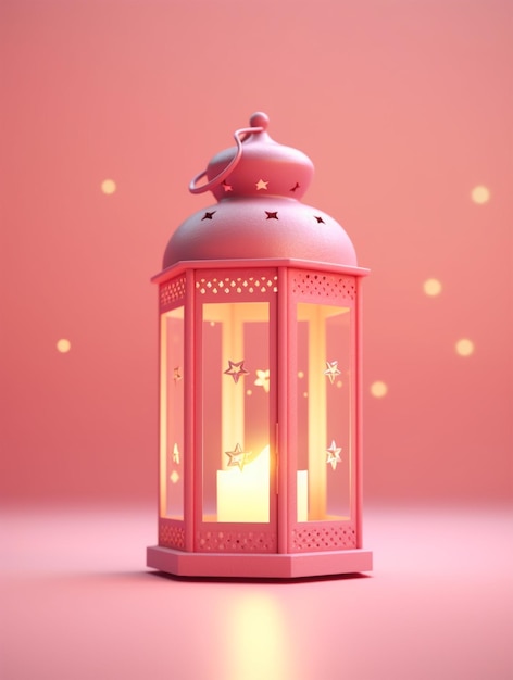 3D rendered Islamic lantern