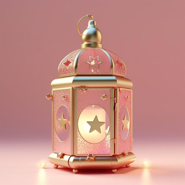 3D rendered Islamic lantern